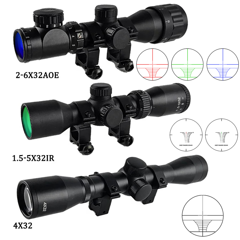 Night Vision Scope For Crossbow - منظار تكتيكي 4x32 1.5-5x32IR 2-6X32AOE للصيد،