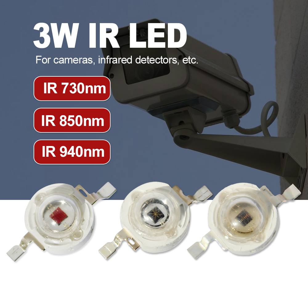 Ir Illuminator 850Nm Flashlight - 10 قطعة-100 قطعة LED 3 واط