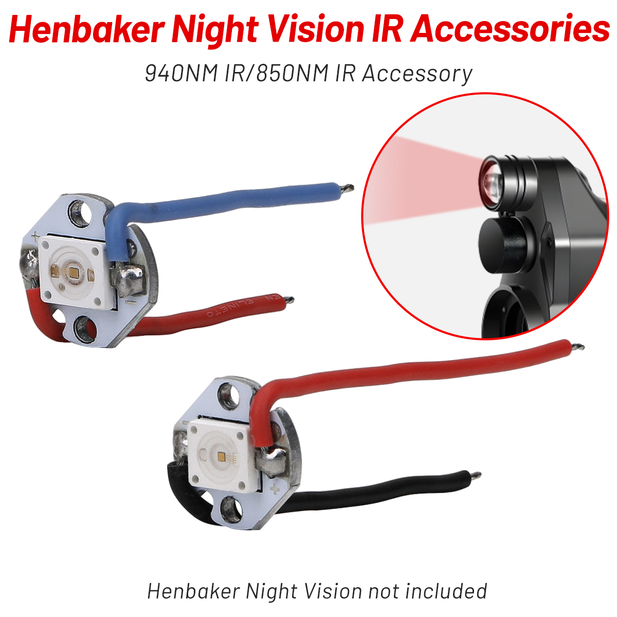 Night Vision Rifle Scope Ir 850Nm - Henbaker 850nm/940nm الأشعة تحت الحمراء LED