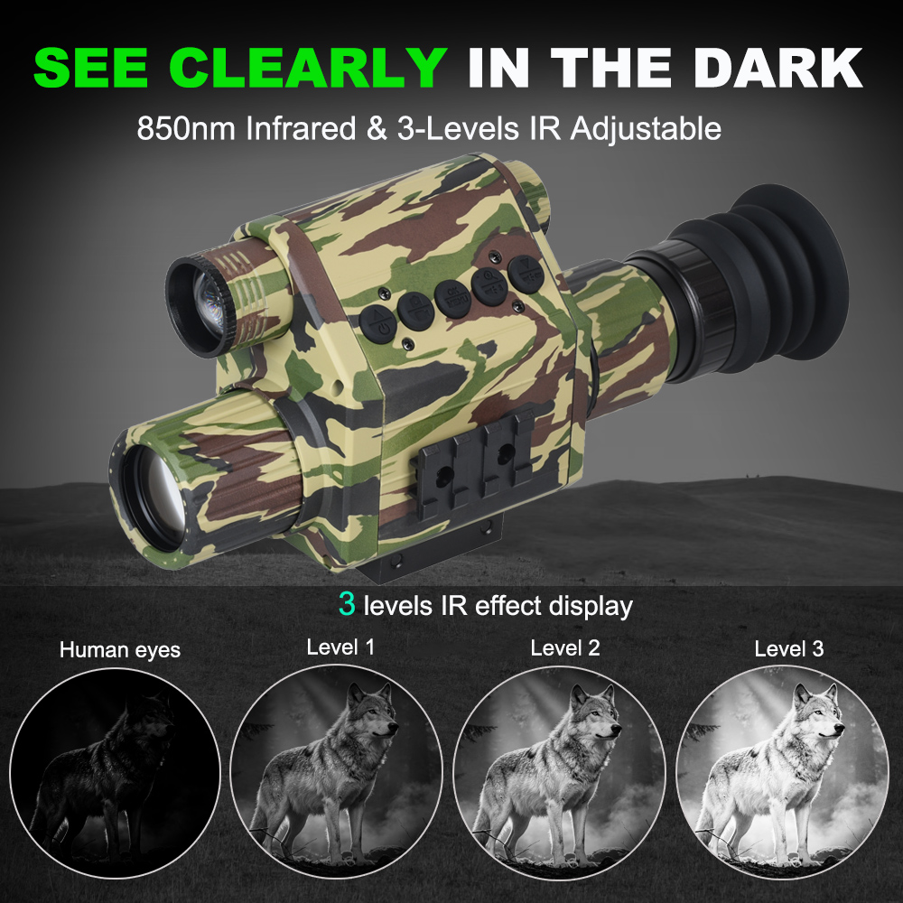 منظار رؤية ليلية رقمي للنهار و - مراجعة Night Vision Monocular 1080P وسعره