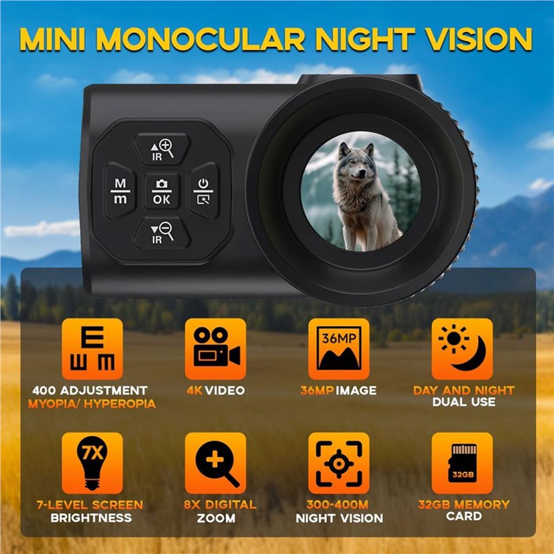 منظار A92Z بتكبير 8 أضعاف ورؤي - مراجعة Night Vision Monocular 8X وسعره