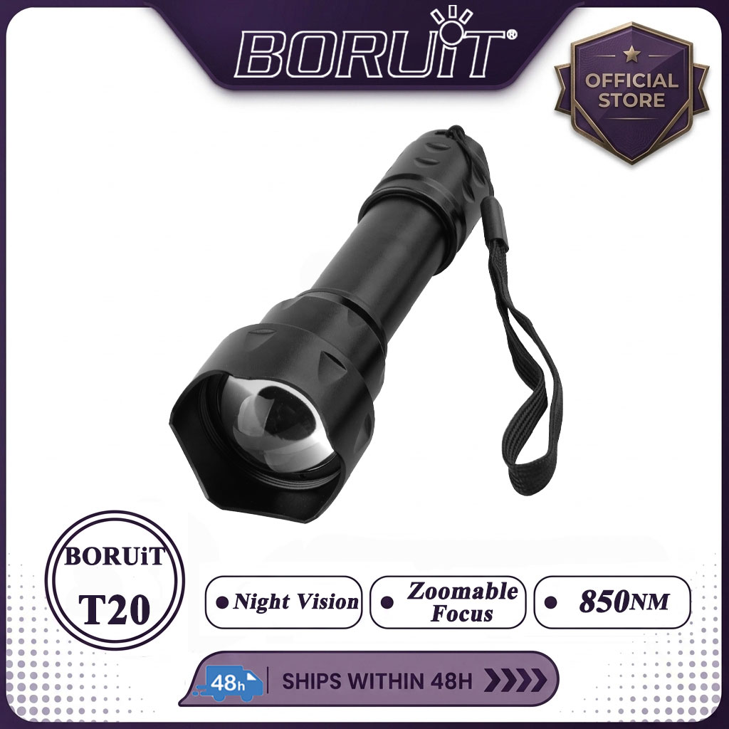 BORUiT T20 الأشعة تحت الحمراء  - مراجعة Ir Illuminator 850Nm Flashlight وسعره