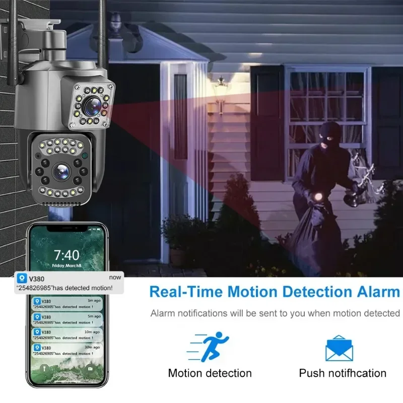 8MP واي فاي كاميرا IP 4K PTZ ع - مراجعة Night Vision Camera Wifi 4G وسعره