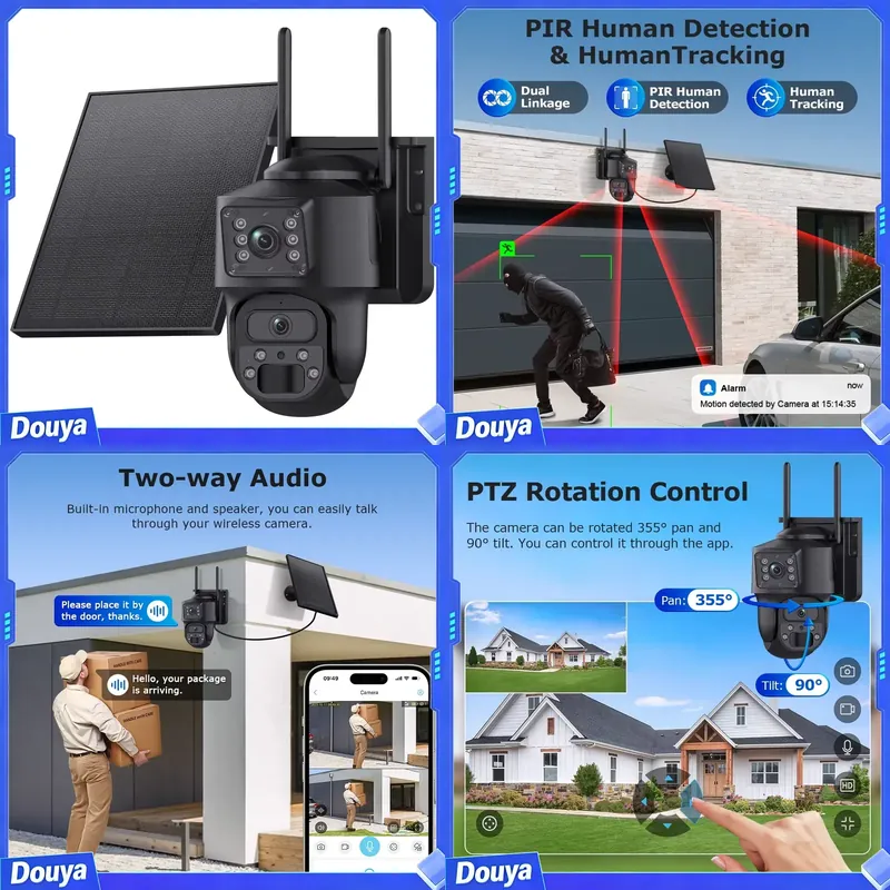 كاميرا شمسية بدقة 6 ميجابكسل،  - مراجعة Night Vision Camera Wifi 4G وسعره