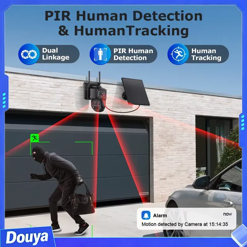 كاميرا شمسية بدقة 6 ميجابكسل،  - مراجعة Night Vision Camera Wifi 4G وسعره