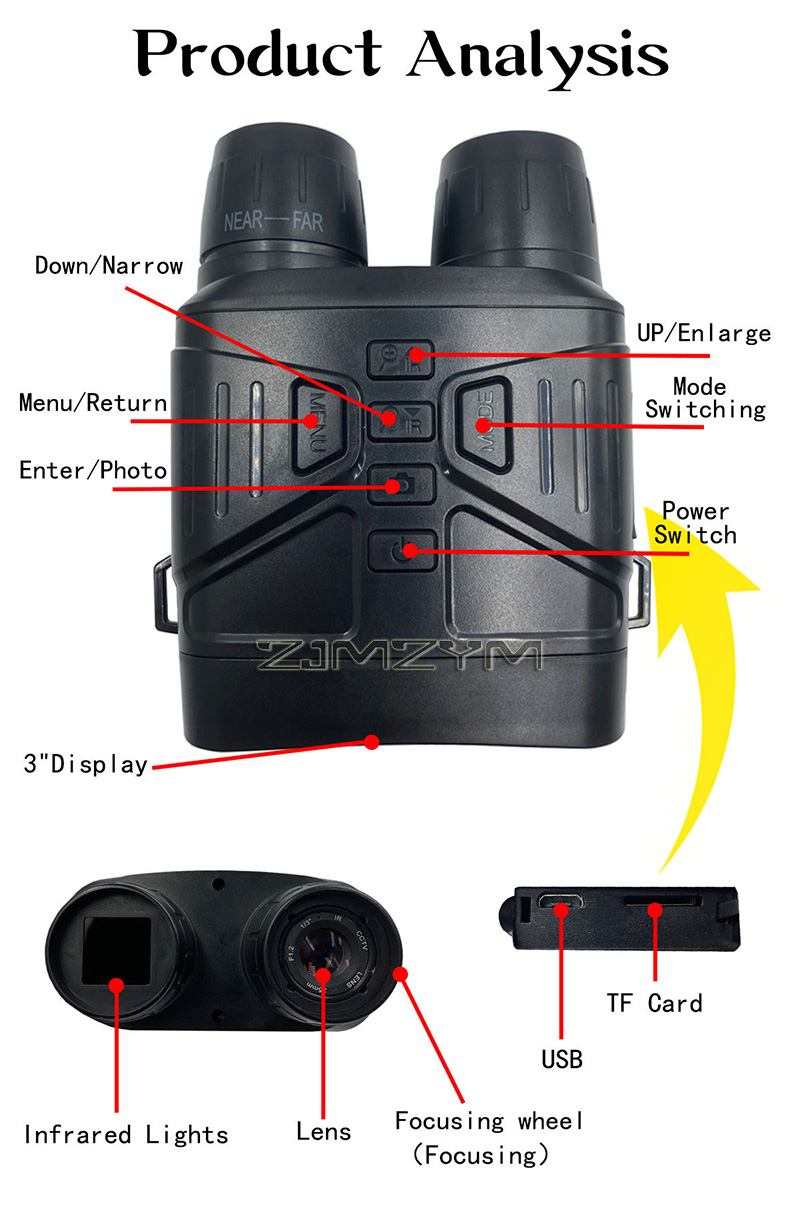 مناظير تكبير رقمية 5X، أجهزة ر - مراجعة Digital Night Vision Binoculars 4K وسعره