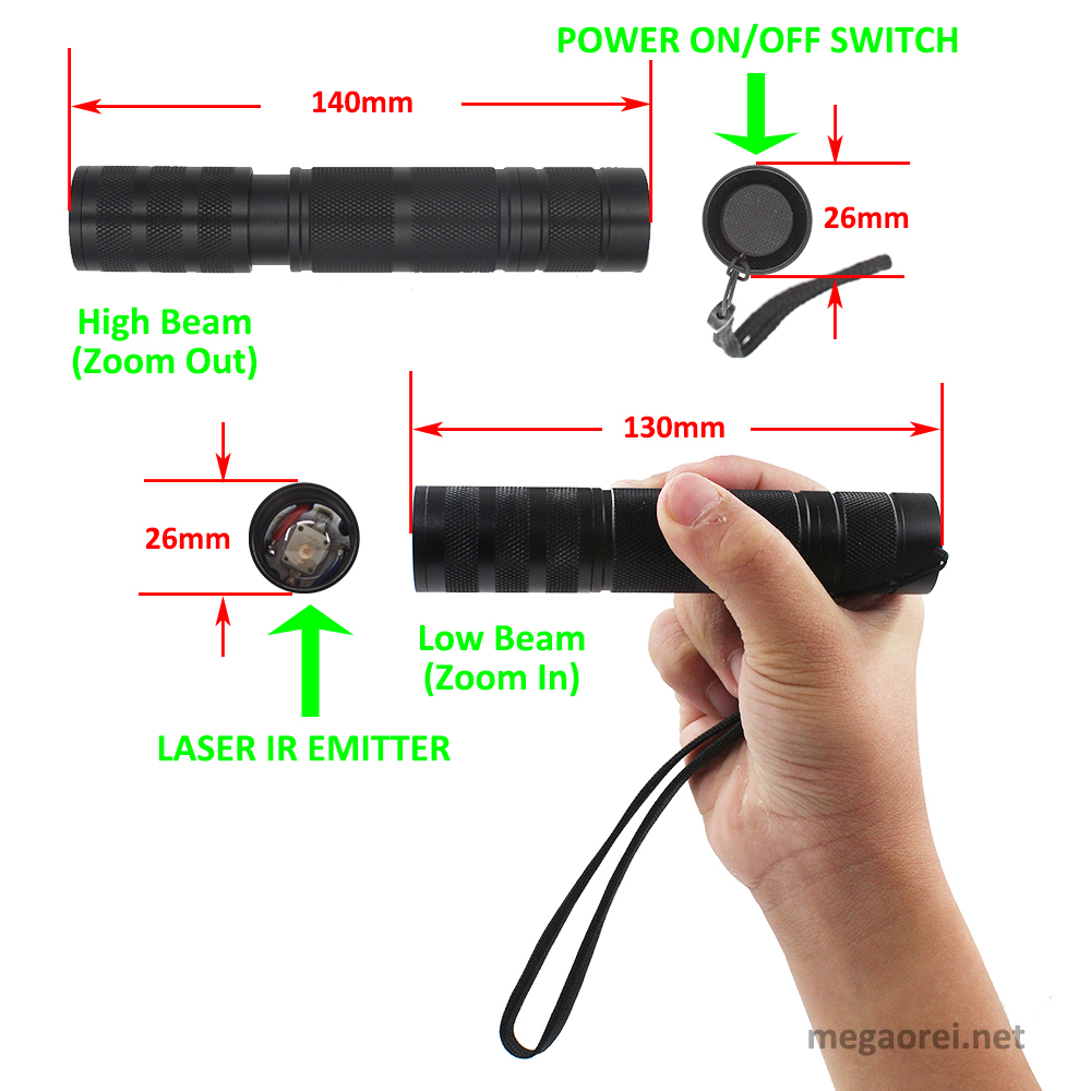 Megaorei 850nm 940nm الأشعة تح - مراجعة Ir Illuminator 850Nm Flashlight وسعره