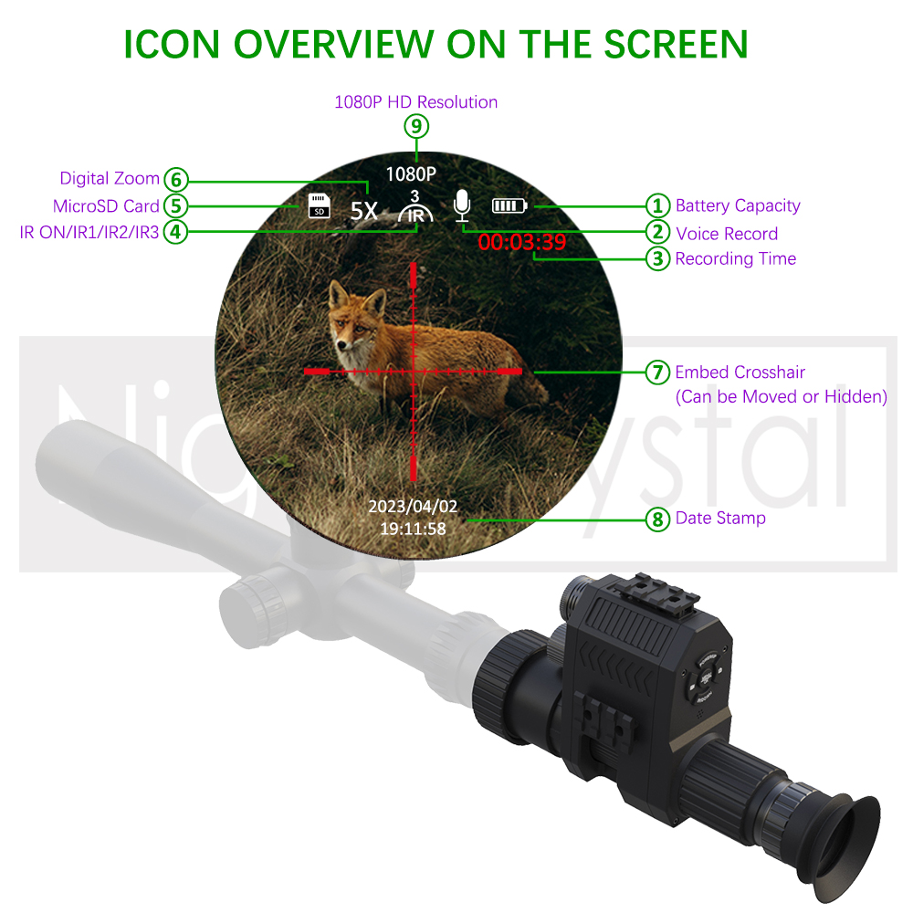 منظار رؤية ليلية رقمي للصيد Me - مراجعة Night Vision Rifle Scope Ir 850Nm وسعره