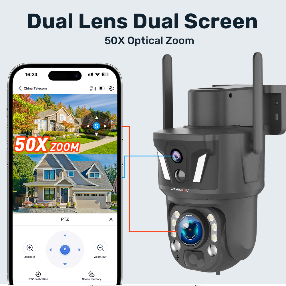 كاميرا LS VISION 50X 6MP لاسلك - مراجعة Night Vision Camera Wifi 4G وسعره