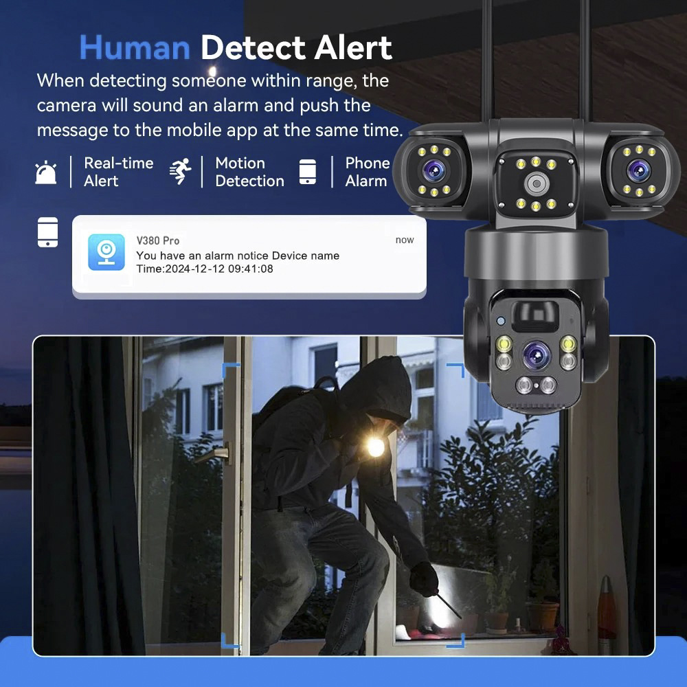 كاميرا شمسية 4G بثلاث عدسات وث - مراجعة Night Vision Camera Wifi 4G وسعره