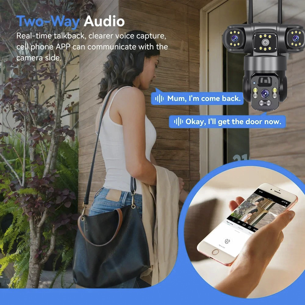 كاميرا شمسية 4G بثلاث عدسات وث - مراجعة Night Vision Camera Wifi 4G وسعره