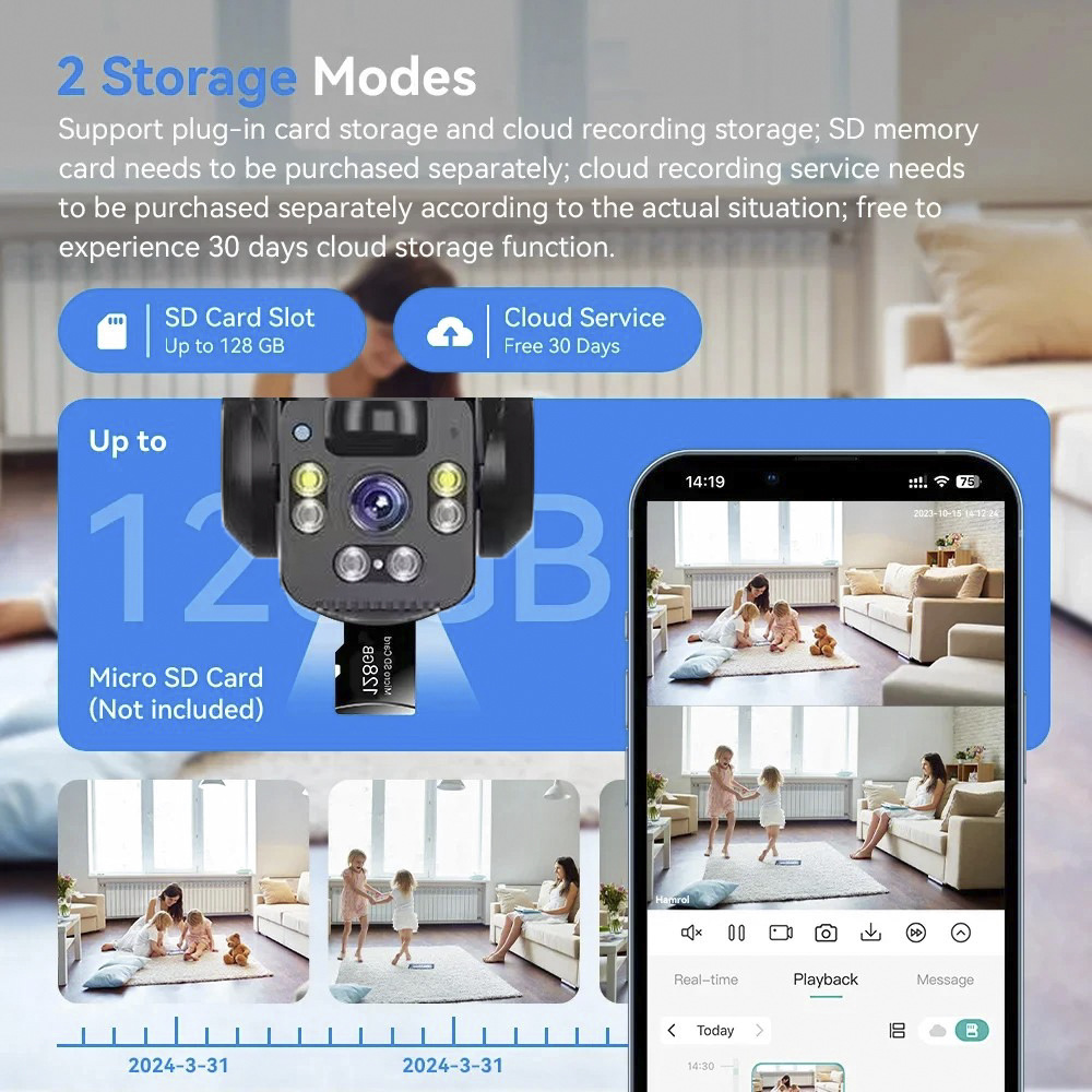 كاميرا شمسية 4G بثلاث عدسات وث - مراجعة Night Vision Camera Wifi 4G وسعره