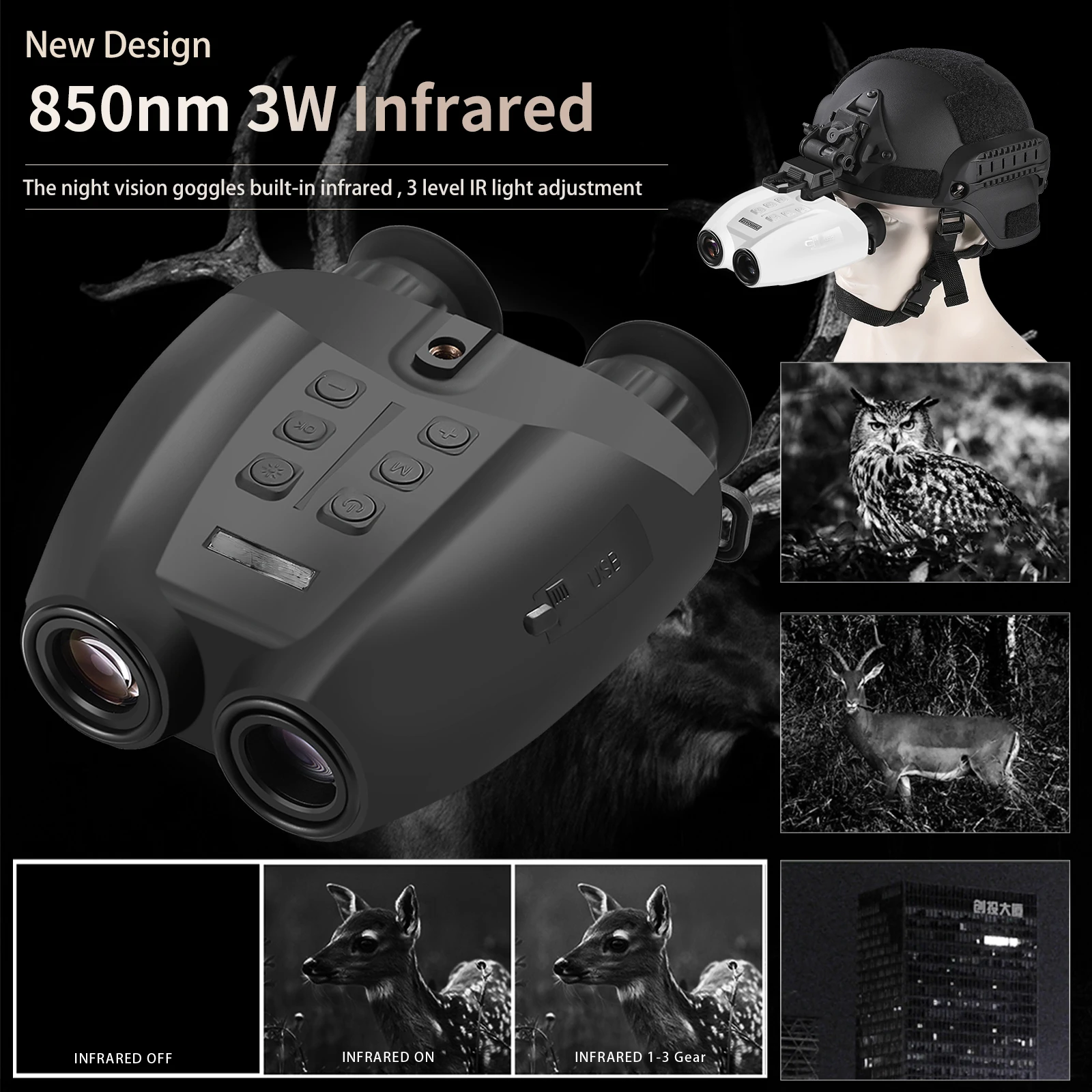 مناظير ليلية بالأشعة تحت الحمر - مراجعة Night Vision Goggles Head Mounted وسعره