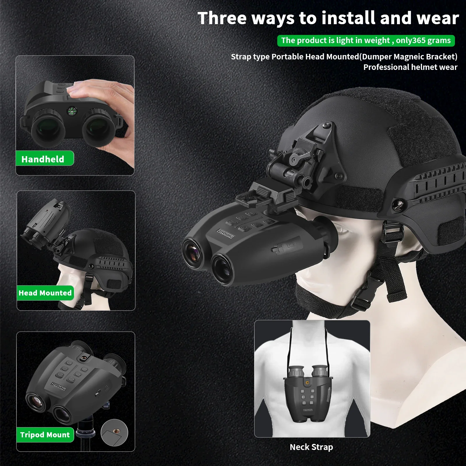 مناظير ليلية بالأشعة تحت الحمر - مراجعة Night Vision Goggles Head Mounted وسعره