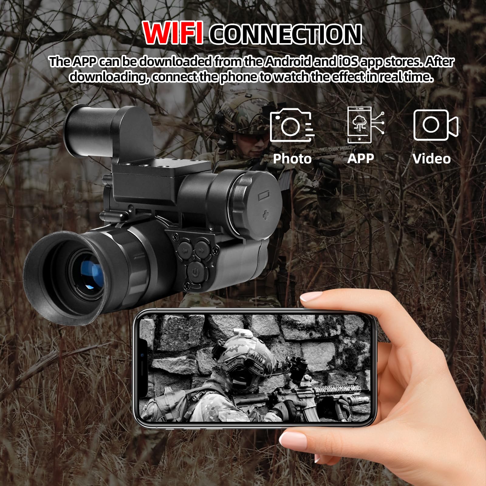 التكتيكية الرقمية الأشعة تحت ا - مراجعة Night Vision Monocular 1080P وسعره