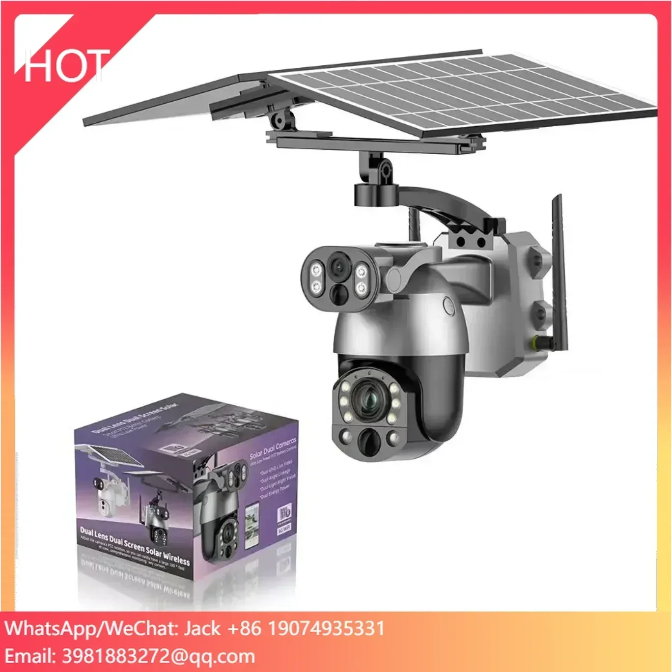 كاميرا شمسية مخصصة IP65 بعدستي - مراجعة Night Vision Camera Wifi 4G وسعره