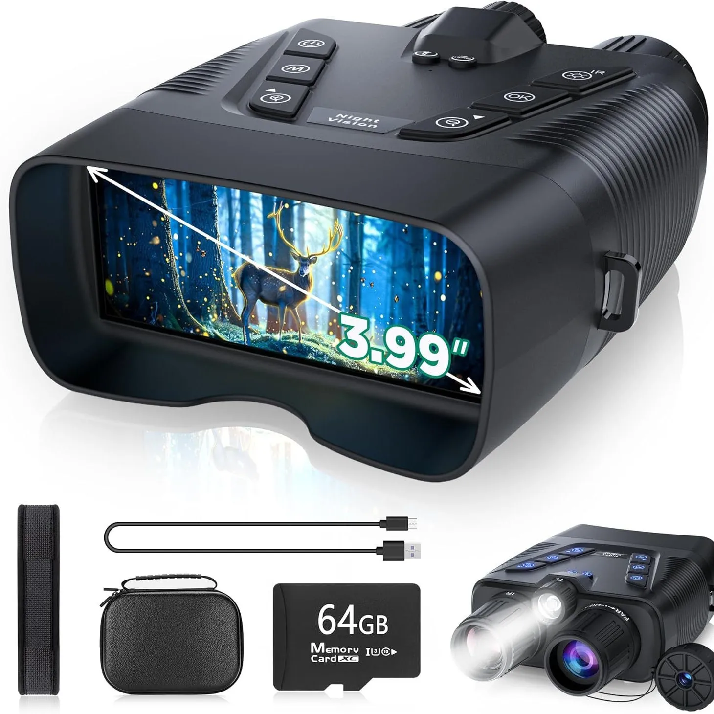 منظار رقمي عالي الدقة 4K بشاشة - مراجعة Digital Night Vision Binoculars 4K وسعره